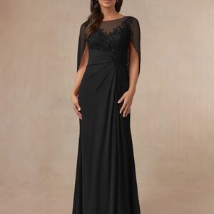 Elegant Black Mother of the Bride Evening Gown - NWOT size 12